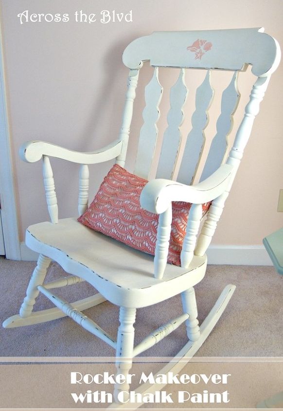 fresh makeover to an old rocking chair, chalk paint, painted furniture