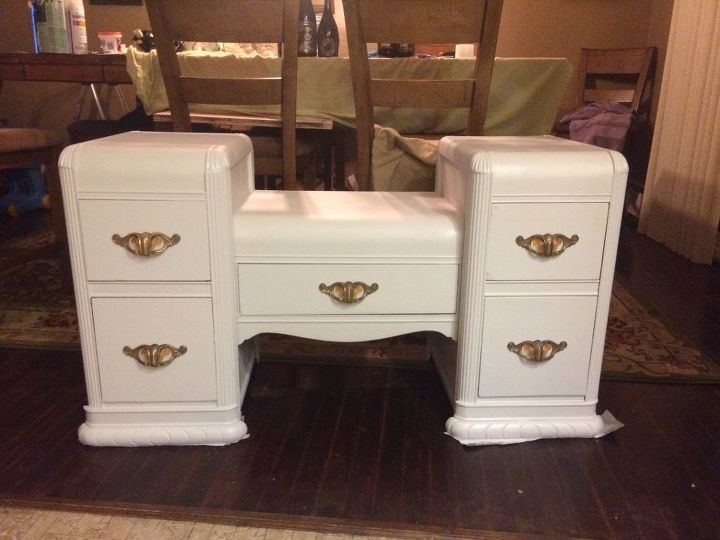 fixed up an art deco vanity in terrible shape