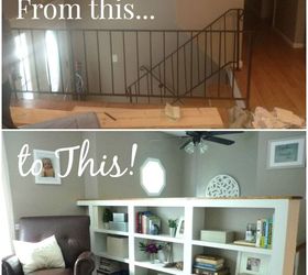 how to turn your ordinary railings into beautiful built ins, closet, organizing, painted furniture, stairs, storage ideas