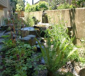 urban japanese garden, decks, gardening, landscape, outdoor living, ponds water features, Side Yard Stream