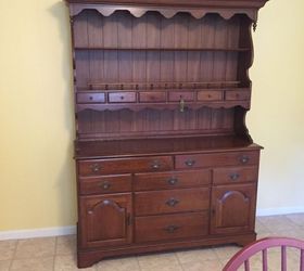 how to bring a vintage ethan allen hutch to life, Before