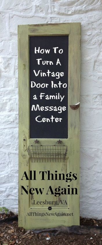 como convertir una puerta antigua en un centro de mensajes para la familia