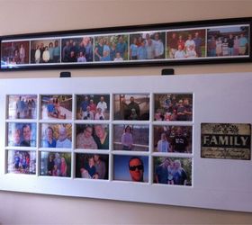 turn an old door into a photo gallery, Finished and hung on the wall