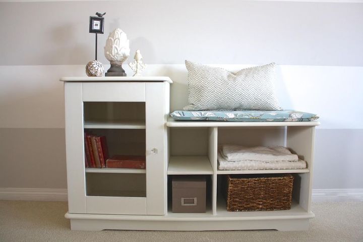 simply serene storage unit makeover, painted furniture, storage ideas