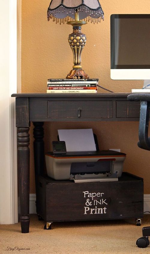 caja de vino para la oficina en casa soporte de la impresora y almacenamiento
