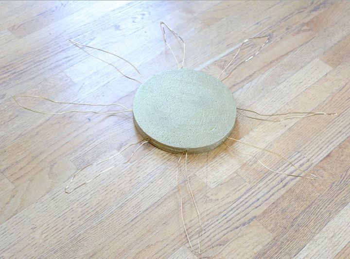 make an anthro inspired starburst mirror with styrofoam and wire