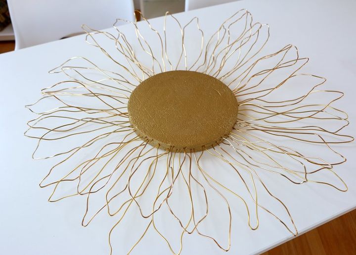 make an anthro inspired starburst mirror with styrofoam and wire