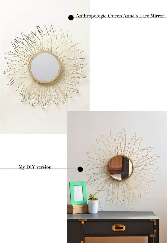 make an anthro inspired starburst mirror with styrofoam and wire