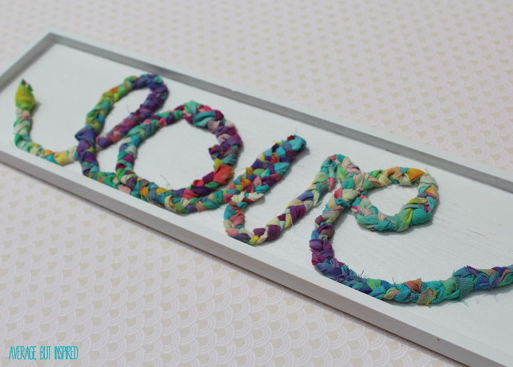how to use fabric scraps for a cute braided fabric sign, crafts, how to, repurposing upcycling, wall decor