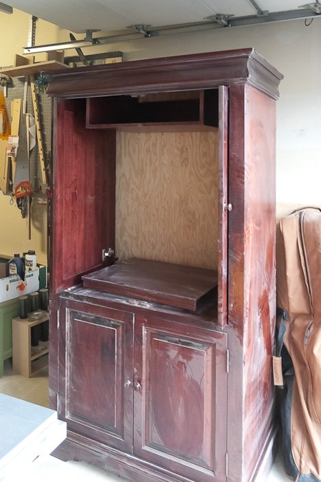 upcycled media cabinet into armoire, painted furniture, repurposing upcycling