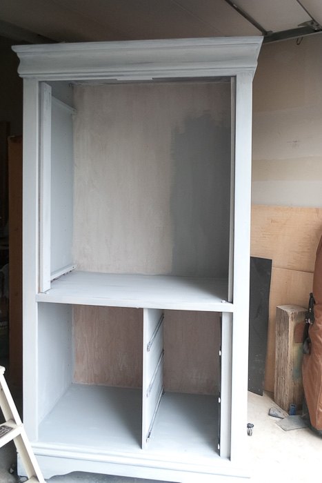 upcycled media cabinet into armoire, painted furniture, repurposing upcycling