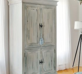 upcycled media cabinet into armoire, painted furniture, repurposing upcycling