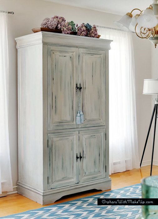 upcycled media cabinet into armoire, painted furniture, repurposing upcycling