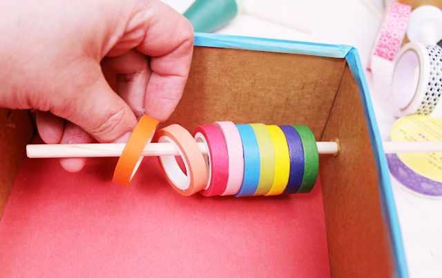 diy washi tape organizer dispensor from a box, craft rooms, crafts, how to, organizing, repurposing upcycling