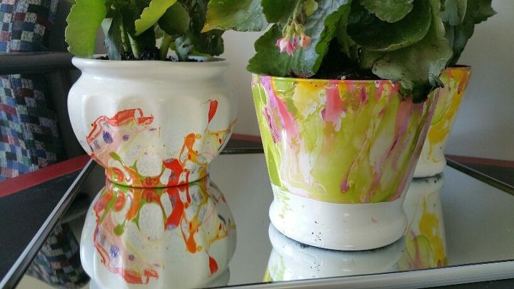 nail polish decorated pots, crafts, gardening, how to, repurposing upcycling