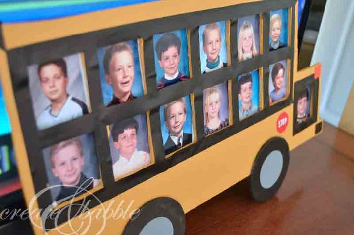 marco de fotos del autobs escolar