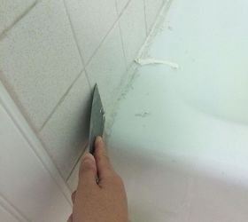 how to get rid of old grout and caulking, bathroom ideas, cleaning tips, home maintenance repairs, tiling