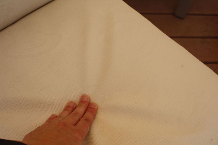 pinte o tecido para estofados com chalk paint, 2 camada seca O tecido permanece flex vel