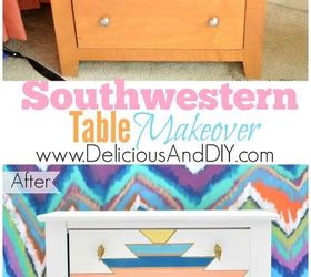 southwestern table makeover, diy, home decor, paint colors, painted furniture