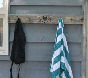 diy swimsuit and towel rack from reclaimed wood, diy, repurposing upcycling