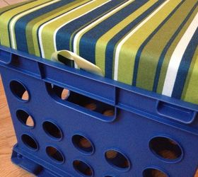 diy crate stools with storage, organizing, repurposing upcycling, storage ideas, reupholster