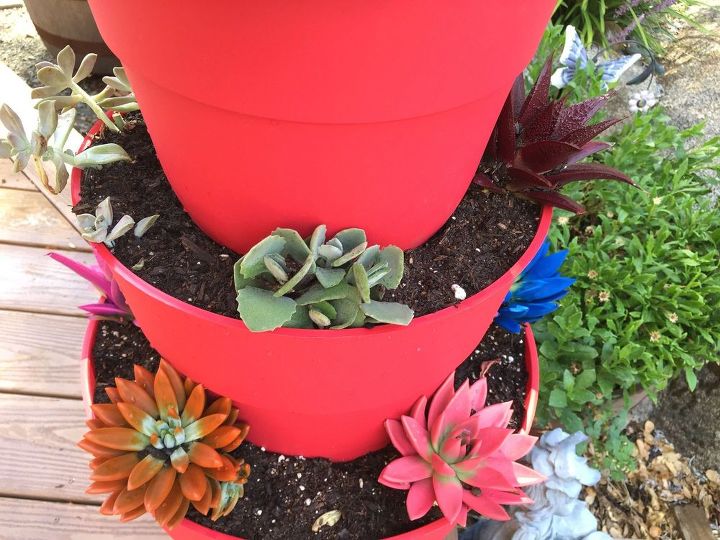 diy succulent tiered planter gardening how to, container gardening, crafts, gardening, how to, succulents