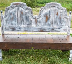 headboard to reclaimed wood bench repurposing upcycling, diy, how to, outdoor furniture, painted furniture, repurposing upcycling