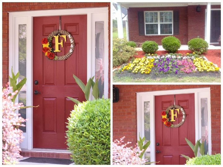 q can a red front door work with this color brick, doors, painting, This is the color I chose for my front door sundried tomato SW 7585 For some reason the old pic brick color looks a bit darker than the present pic This could be because I had taken the pic with my cell phone vs my canon cam