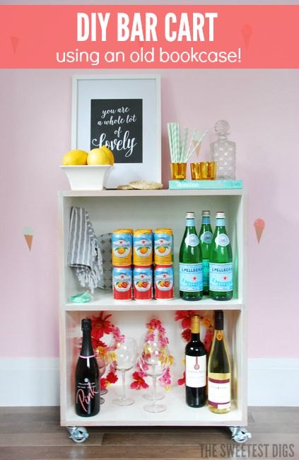 diy bar cart an old bookcase transformed, painted furniture, repurposing upcycling