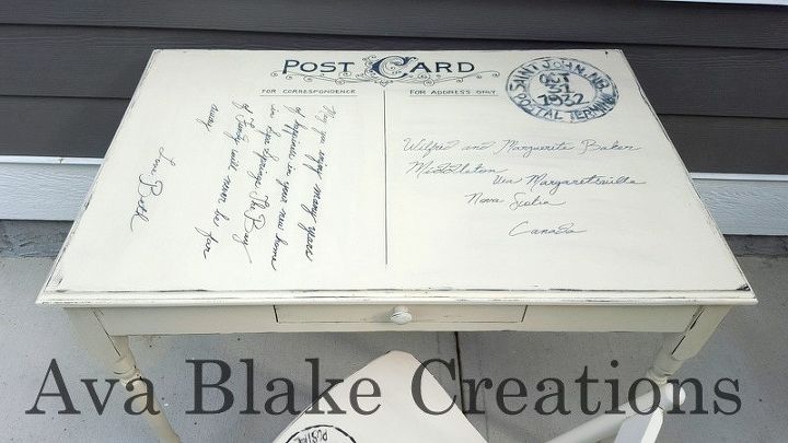 conjunto de mesa e cadeira de carto postal antigo personalizado