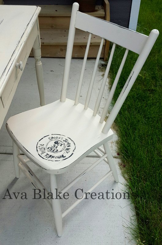 conjunto de mesa y silla de postal antigua personalizada
