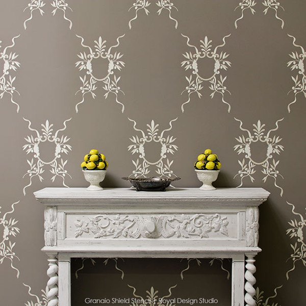 stencil an accent wall old world is new again, chalk paint, home decor, painting, wall decor