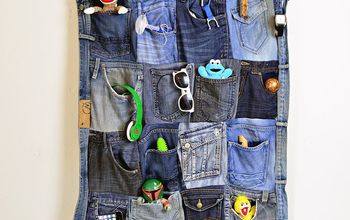 Fantastic Wall Pocket Organizer From Old Jeans