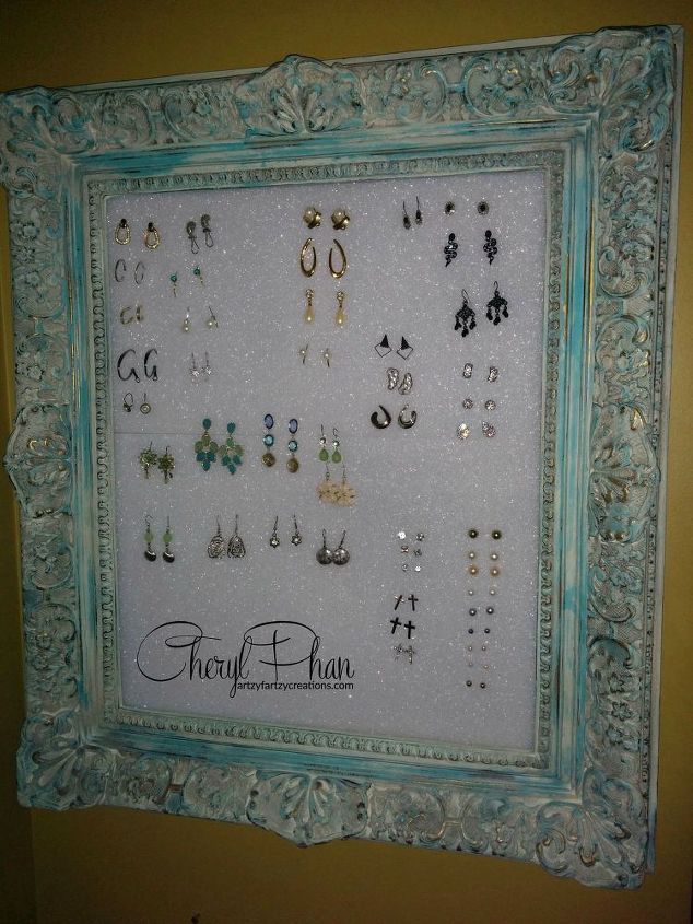 best earring display ever, chalk paint, crafts, organizing, repurposing upcycling
