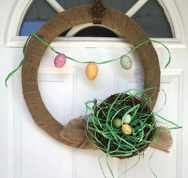 burlap spring wreath, crafts, seasonal holiday decor, wreaths