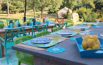 Turquoise and Coral Outdoor Living Space
