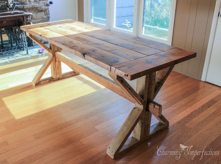 one farmhouse table two leg style options, diy, woodworking projects