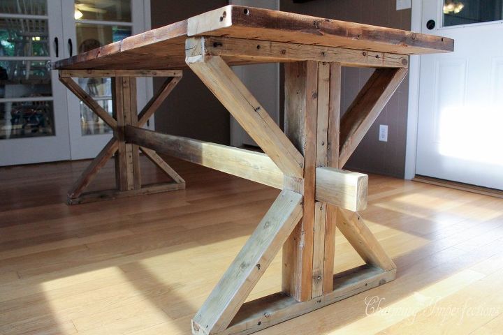 one farmhouse table two leg style options, diy, woodworking projects