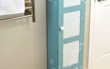Frosted Glass Bath Storage Cabinet Makeover
