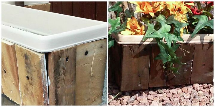 pallet covered planters, container gardening, gardening, pallet, repurposing upcycling
