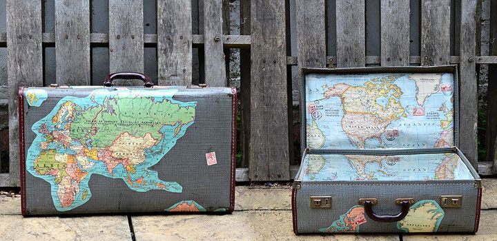 maleta de almacenamiento de mapas vintage
