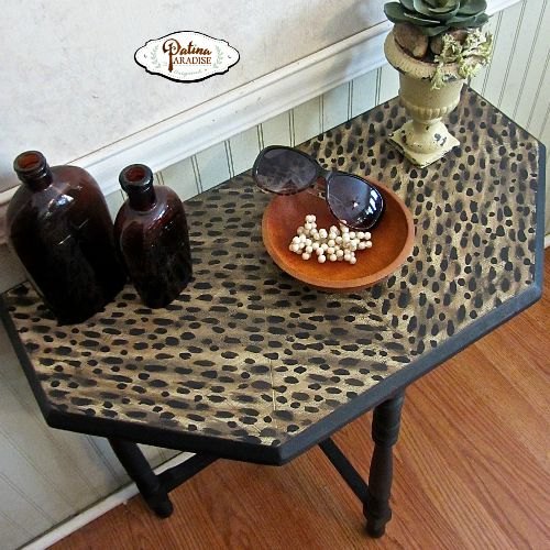 faux leopard paint finish, painted furniture
