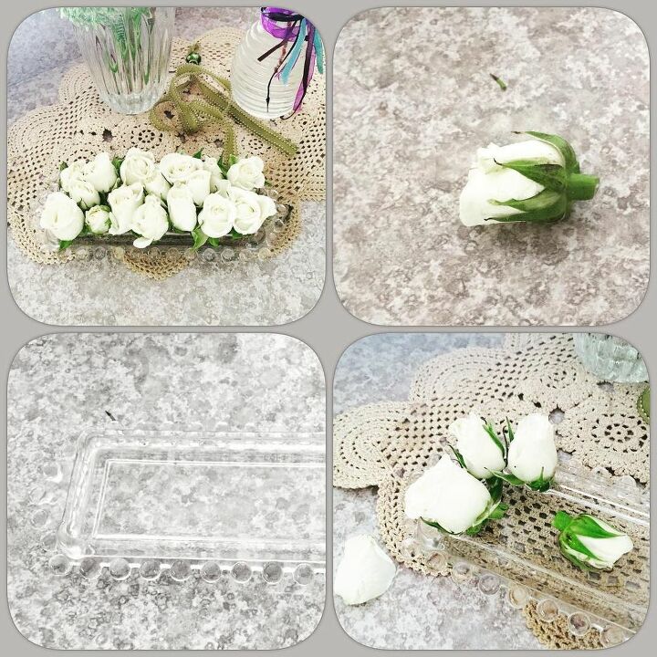 mini roses and butter dish design, crafts, flowers