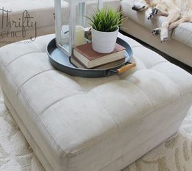 diy slipcover for an ottoman, home decor, living room ideas, repurposing upcycling, reupholster