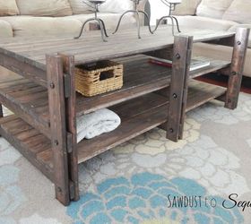 arhaus inspired coffee table, diy, home decor, living room ideas, rustic furniture, woodworking projects