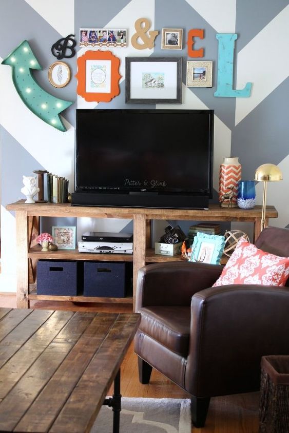 fun eclectic living room tv media wall makeover with gallery, home decor, living room ideas, wall decor