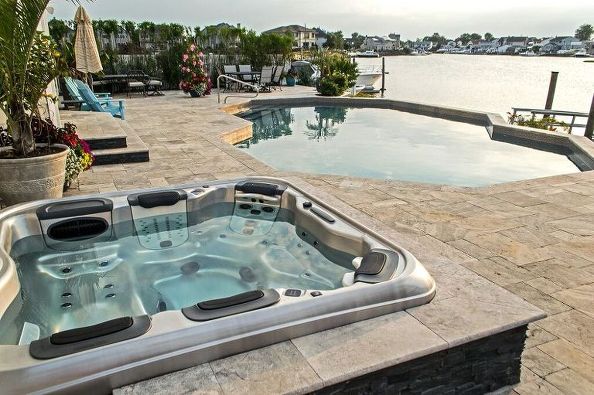 turning a portable hot tub into an elegant spa that looks custom, Custom Hot Tub Installations