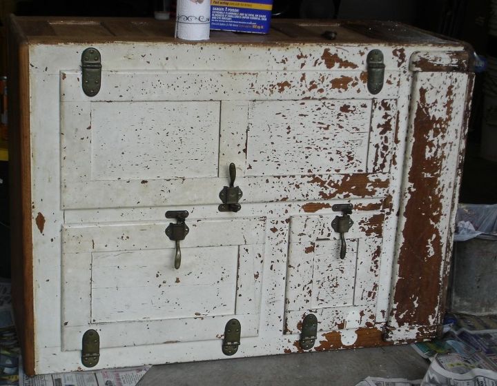 ice box to wine cabinet, painted furniture, repurposing upcycling