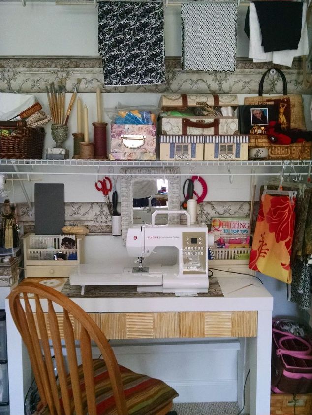 my secret sewing closet, closet, craft rooms, organizing, painted furniture, shelving ideas