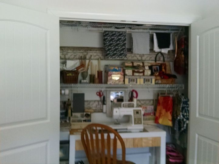 my secret sewing closet, closet, craft rooms, organizing, painted furniture, shelving ideas